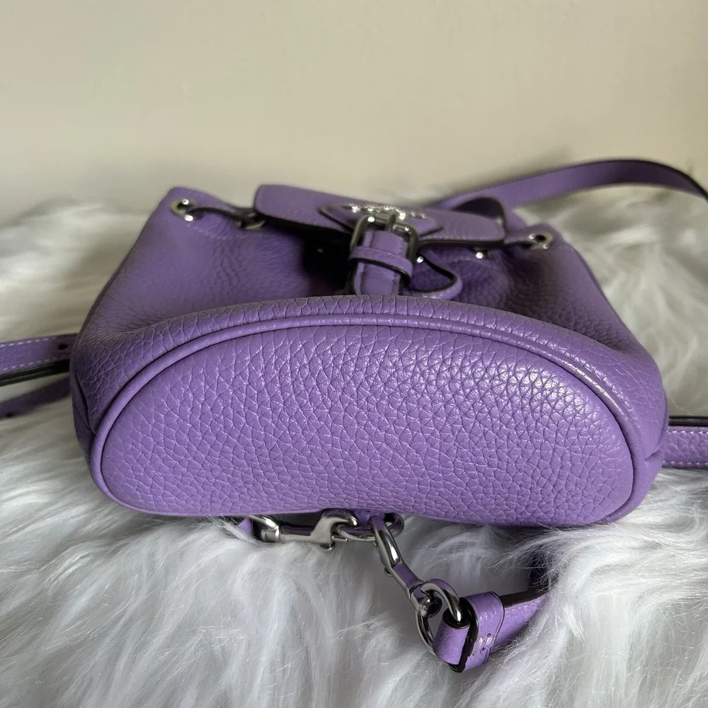 Coach‎ Amelia Mini Purple Pebbled Leather Backpack Excellent